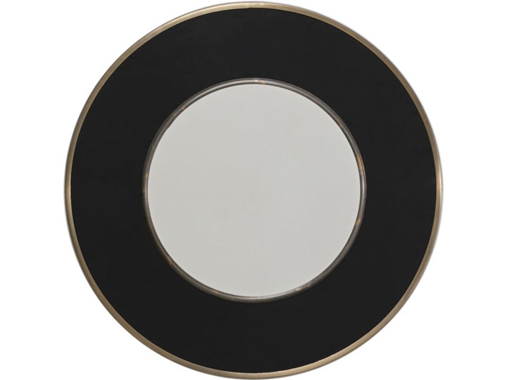 Lustro Lens Ø60 cm czarne Okrągłe Lustro z ramą Ścienne Kolor Biały