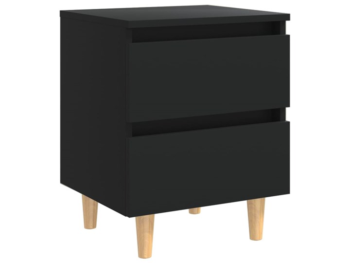 vidaXL 2 szafki nocne z sosnowymi nóżkami, czarne, 40x35x50 cm Płyta laminowana Sosna Drewno Płyta MDF Płyta meblowa Głębokość 35 cm Szerokość 40 cm Styl Skandynawski Kolor Czarny