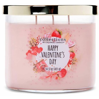 Colonial Candle Love Collection sojowa świeca zapachowa w szkle 3 knoty 14.5 oz 411 g - Happy Valentine’s Day