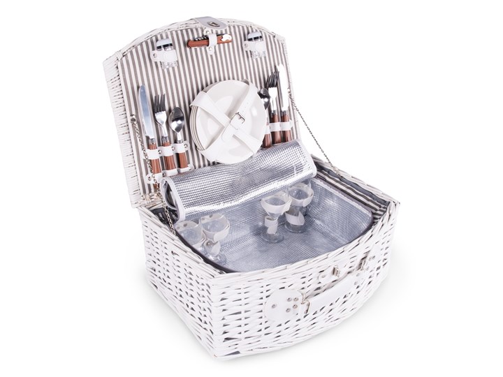Kosz piknikowy PICNIC dla 4 osób biały 46x38x41 cm - Homla Kategoria Akcesoria piknikowe