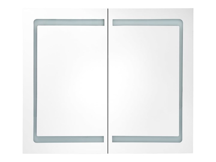 vidaXL Szafka łazienkowa z lustrem i LED, lśniąca biel, 80x12x68 cm Płyta MDF Szkło Szafki Kategoria Szafki stojące Wiszące Rodzaj frontu Drzwiczki