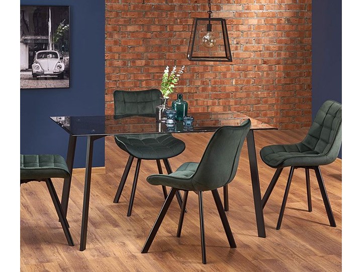 Zestaw metalowych tapicerowanych krzeseł 4 szt. kolor czarny - Winston 4S Wysokość 84 cm Tworzywo sztuczne Głębokość 61 cm Szerokość 46 cm Tkanina Rodzaj(n) Krzesła