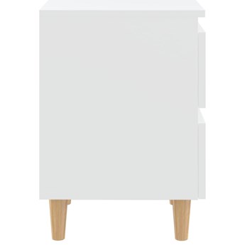 vidaXL 2 szafki nocne z sosnowymi nóżkami, białe, 40x35x50 cm