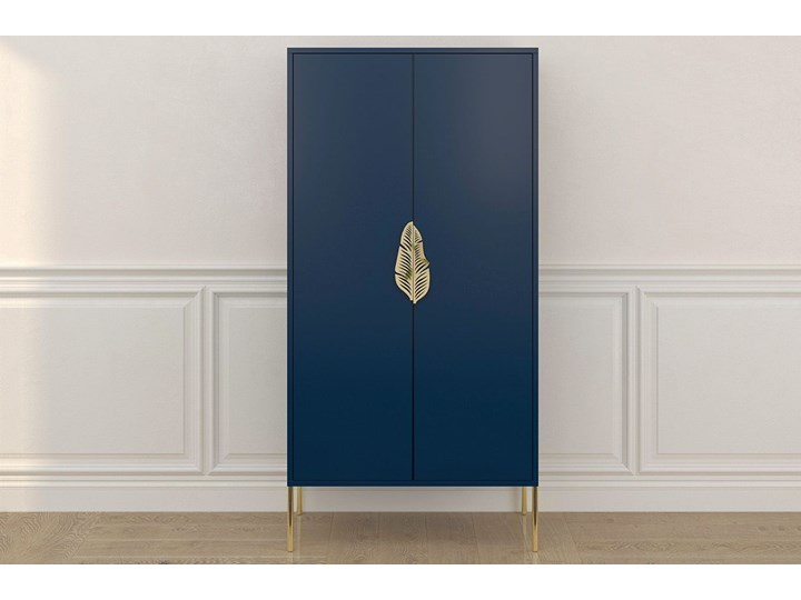 Wysoka granatowa komoda ze złotymi dodatkami Skandica MERLIN Płyta MDF Głębokość 40 cm Wysokość 160 cm Styl Minimalistyczny Kategoria Komody