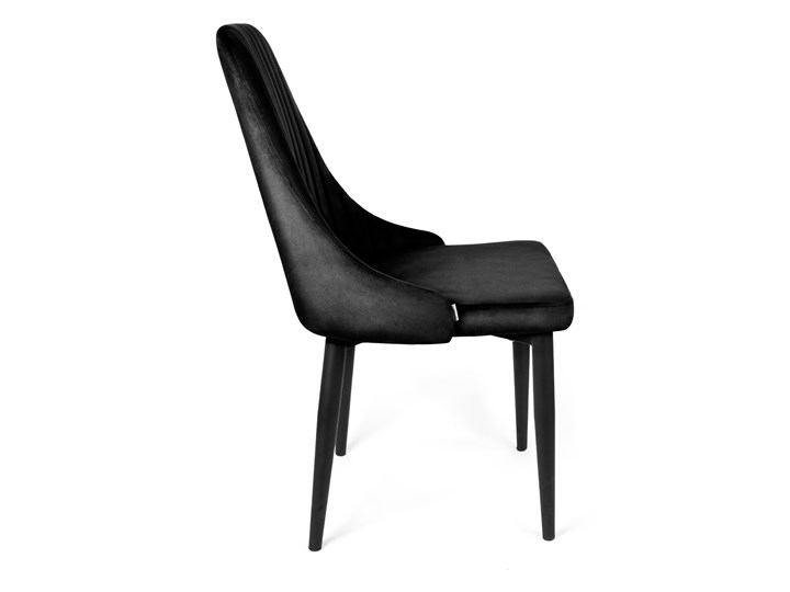 Krzesło LOUIS welurowe czarne 45x45x90 cm - Homla Tkanina Metal Głębokość 45 cm Szerokość 45 cm Styl Nowoczesny