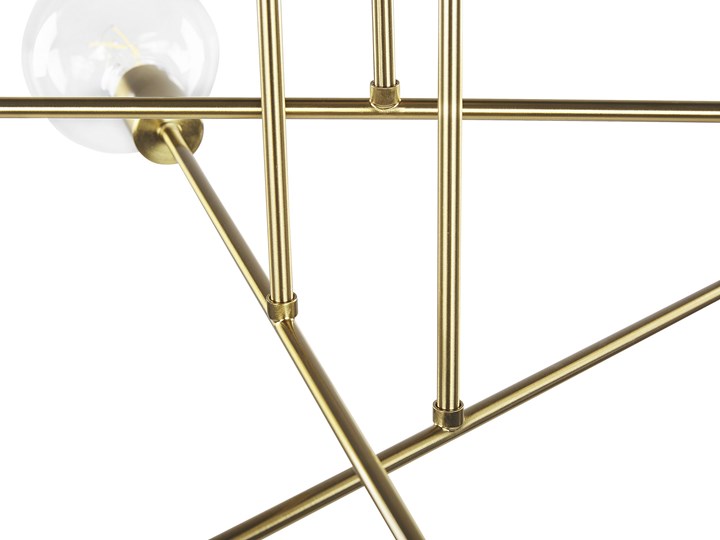 Beliani Lampa sufitowa mosiężna metalowa 33 cm 6 świateł bez kloszy nowoczesna industrialna salon sypialnia Lampa designerska Stal Mosiądz Styl Industrialny
