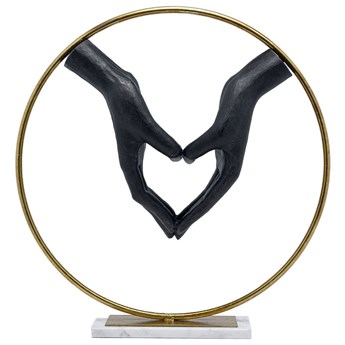 Figurka dekoracyjna Heart Hand 60x62 cm czarno-złota
