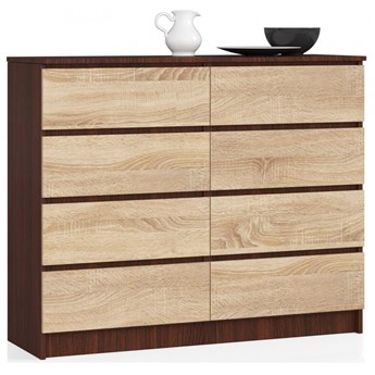 Klasyczna komoda do biura wenge + dąb sonoma - Stigio 3X