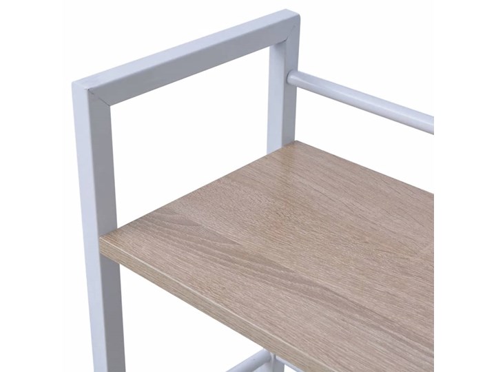 vidaXL Biurko z 4 półkami, dąb Biurko konsola Płyta MDF Kolor Beżowy Szerokość 120 cm Głębokość 52 cm Metal Pomieszczenie Biuro