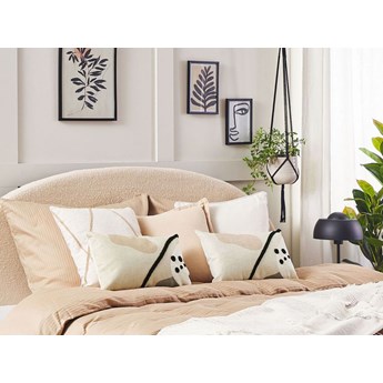Beliani Zestaw 2 poduszek dekoracyjnych beżowy 30 x 50 cm z abstrakcyjnym wzorem zdejmowana poszewka ozdobna poducha na sofę łóżko boho nowoczesny styl
