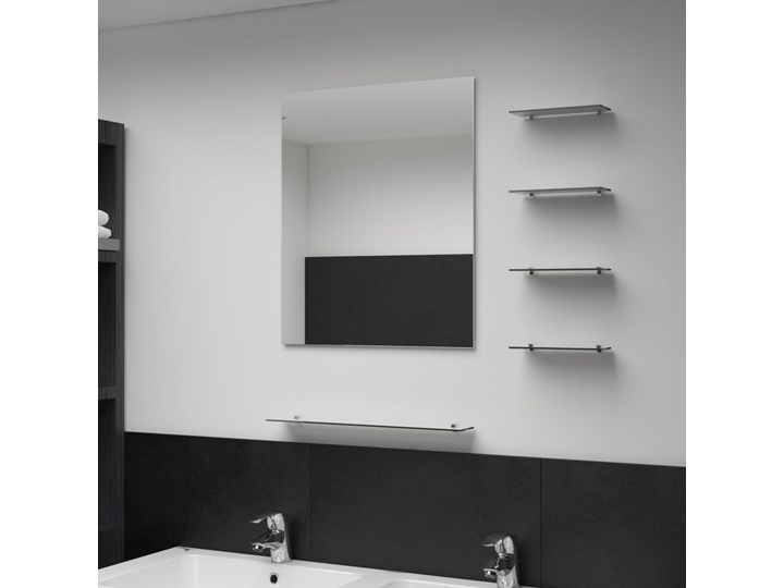 vidaXL Lustro ścienne z 5 półkami, srebrne, 50x60 cm Pomieszczenie Łazienka Lustro z półką Prostokątne Pomieszczenie Salon