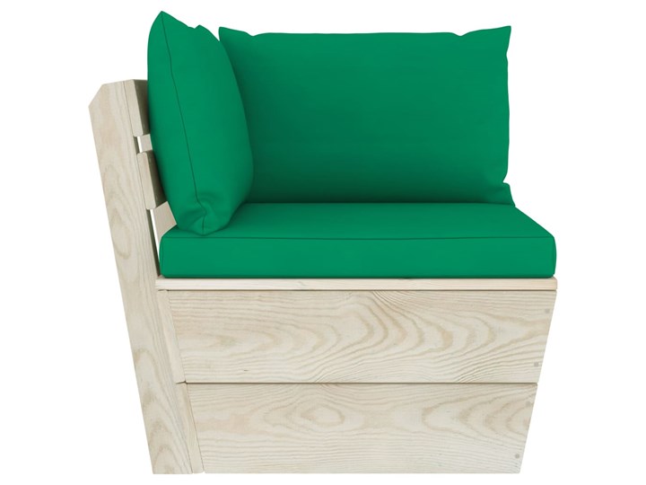vidaXL 4-cz. zestaw wypoczynkowy z palet, z poduszkami, świerk Zestawy modułowe Tworzywo sztuczne Drewno Zestawy wypoczynkowe Zawartość zestawu Sofa Kategoria Zestawy mebli ogrodowych