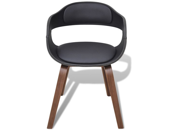 vidaXL Krzesła stołowe, 6 szt., czarne, gięte drewno i sztuczna skóra Wysokość 70 cm Głębokość 51 cm Skóra ekologiczna Szerokość 49 cm Typ Z podłokietnikiem