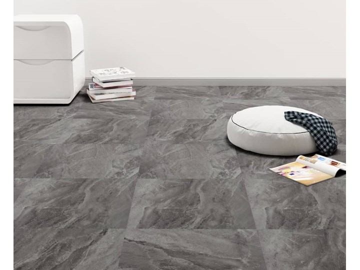 vidaXL Samoprzylepne panele podłogowe z PVC, 5,11 m², czarne ze wzorem Kolor Czarny