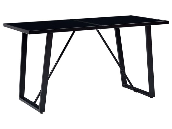 vidaXL Stół jadalniany, czarny, 160 x 80 x 75 cm, hartowane szkło