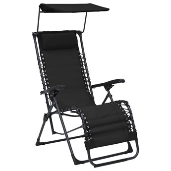 vidaXL Składane krzesło tarasowe, czarne, tworzywo textilene