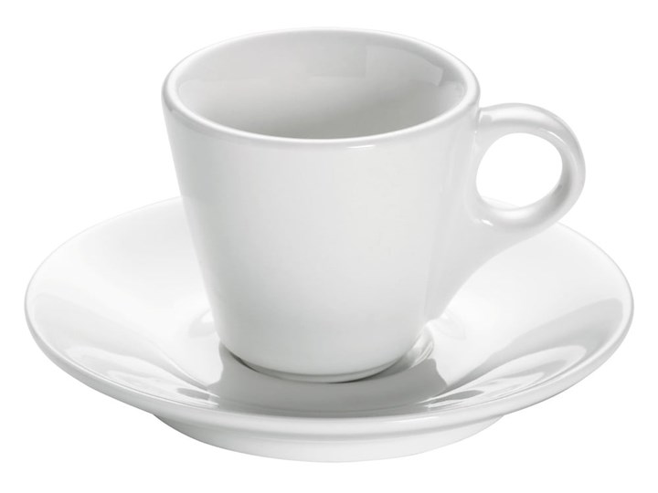 Biała porcelanowa filiżanka ze spodkiem Maxwell & Williams Basic Espresso, 70 ml