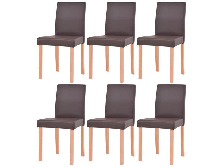 vidaXL Zestaw mebli do jadalni, 7 części, sztuczna skóra, dąb, brąz Liczba krzeseł 6 krzeseł