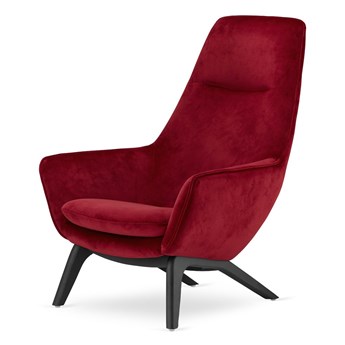 Fotel Orebro Velvet skandynawski wypoczynkowy do salonu drewniane nogi PROMOCJA Czerwony (5187-37)