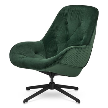 Fotel Colteno velvet obrotowy pikowany nowoczesny designerski do salonu Butelkowy (5187-51)