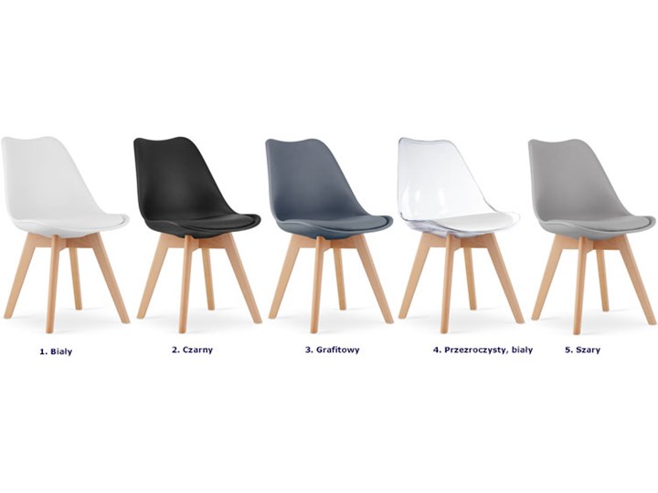 Komplet szarych krzeseł skandynawskich kuchennych 4 szt. - Asaba 3S Skóra ekologiczna Tworzywo sztuczne Drewno Głębokość 43 cm Styl Industrialny Wysokość 82 cm Skóra Szerokość 49 cm Wysokość siedziska 47 cm