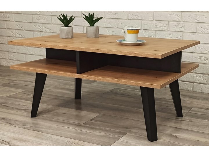 Stolik kawowy / ława "ZIMBA" dąb artisan - czarny 60x90 Zestaw stolików Wysokość 45 cm Kategoria Stoliki i ławy Drewno Styl Industrialny