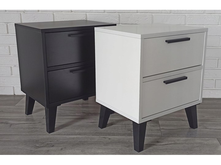 Stolik nocny "LIVIA" czarny Płyta laminowana Szerokość 45 cm Głębokość 35 cm Płyta MDF Płyta meblowa Styl Nowoczesny Nocne Typ Nocne
