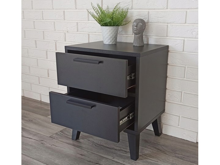 Stolik nocny "LIVIA" czarny Typ Nocne Nocne Szerokość 45 cm Płyta meblowa Płyta MDF Płyta laminowana Głębokość 35 cm Styl Nowoczesny