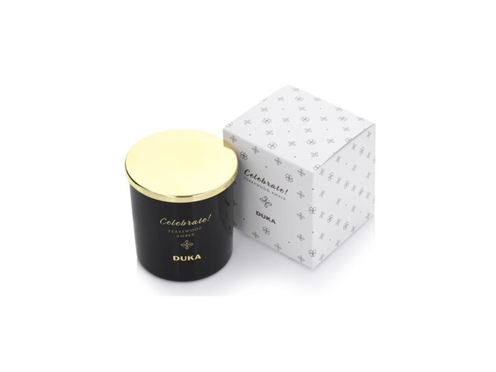 Świeca zapachowa sojowa Takewood Amber DUKA CELEBRATE 300 g czarna Drewno Kolor Czarny