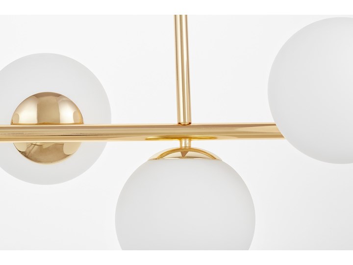 NOWOCZESNA LAMPA WISZĄCA ZŁOTA FREDICA W7 Metal Lampa z abażurem Pomieszczenie Jadalnia Szkło Lampa z kloszem Pomieszczenie Biuro i pracownia