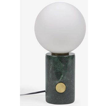 Lampa stołowa ∅15x29 cm zielona - klosz biały