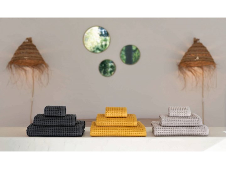 Ręcznik bawełniany Sorema Favo Natural Komplet ręczników Bawełna Ręcznik kąpielowy 80x150 cm 30x50 cm Kategoria Ręczniki