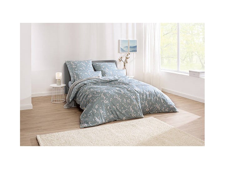 Komplet pościeli satynowej Estella Mako-Satin Sakura Mint 135x200 cm 200x200 cm 155x200 cm Bawełna Satyna 200x220 cm 70x80 cm Rozmiar poduszki 70x80 cm
