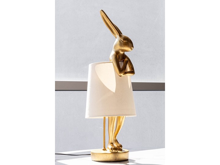 Lampa stołowa Królik złoto biała /  Rabbit Kare 68 wys. Lampa z kloszem Kolor Złoty