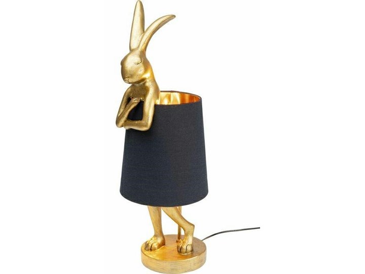Lampa stołowa Królik złoto czarna /  Rabbit Kare 68 wys. Styl Glamour Lampa z kloszem Kolor Czarny