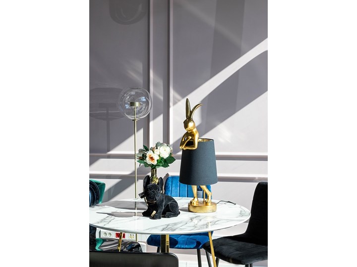 Lampa stołowa Królik złoto czarna /  Rabbit Kare 68 wys. Kolor Czarny Lampa z kloszem Styl Glamour