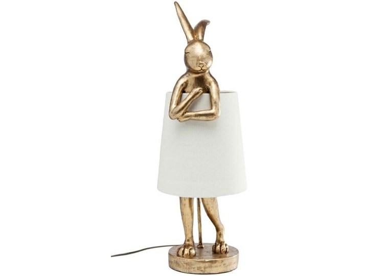 Lampa stołowa Królik złoto biała / Rabbit Kare 68 wys. Kolor Złoty Lampa z kloszem Styl Glamour