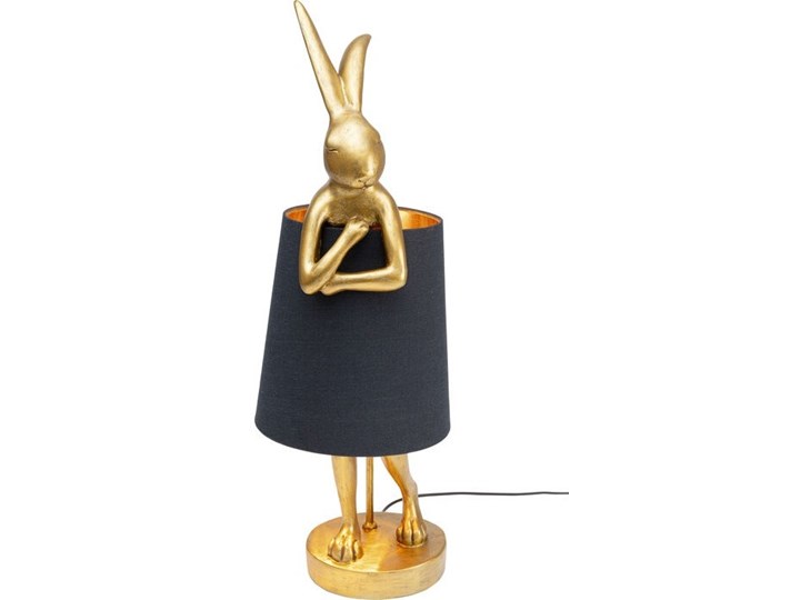 Lampa stołowa Królik złoto czarna / Rabbit Kare 68 wys. Kolor Czarny Lampa z kloszem Styl Glamour
