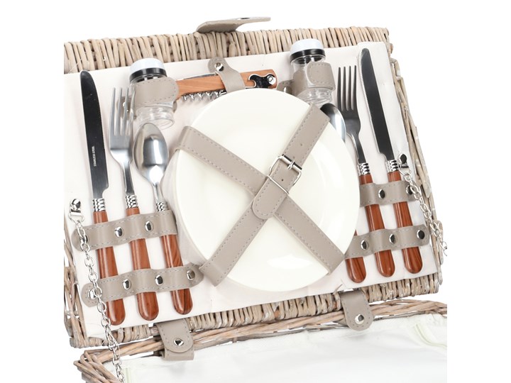 Kosz piknikowy PICNIC dla 2 osób szary 38x25x25 cm - Homla Kategoria Akcesoria piknikowe