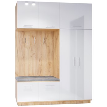 Garderoba lewa CREON 1 craft złoty / biały połysk