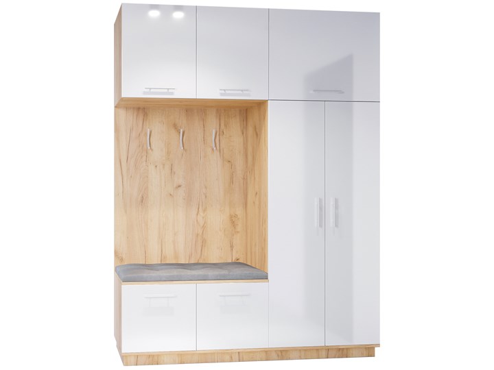 Garderoba lewa CREON 1 craft złoty / biały połysk