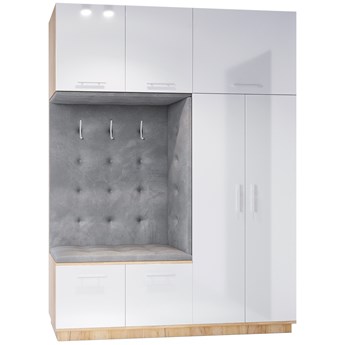Garderoba lewa CREON 2 craft złoty / biały połysk