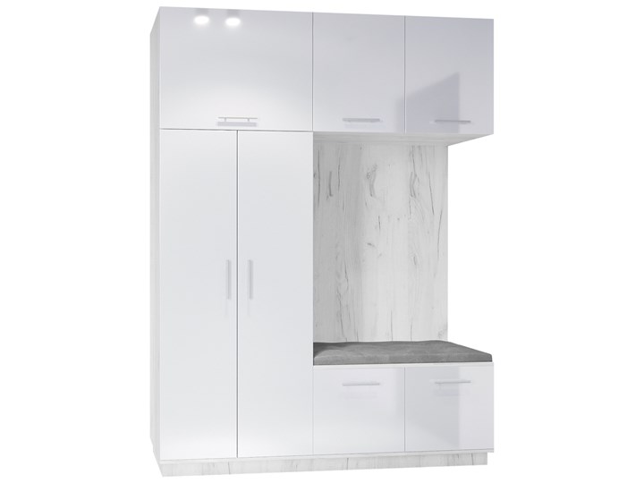 Garderoba prawa CREON 1 craft biały / biały połysk