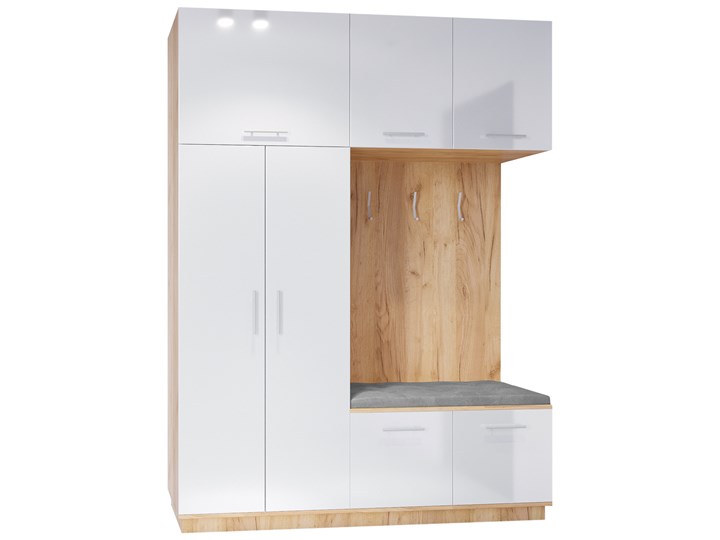 Garderoba prawa CREON 1 craft złoty / biały połysk