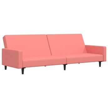 vidaXL 2-os. kanapa z podnóżkiem, różowa, tapicerowana aksamitem