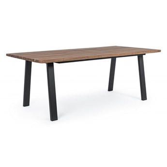 Stół do ogrodu Oslo Charcoal, drewniany blat i metalowa podstawa 200x100cm