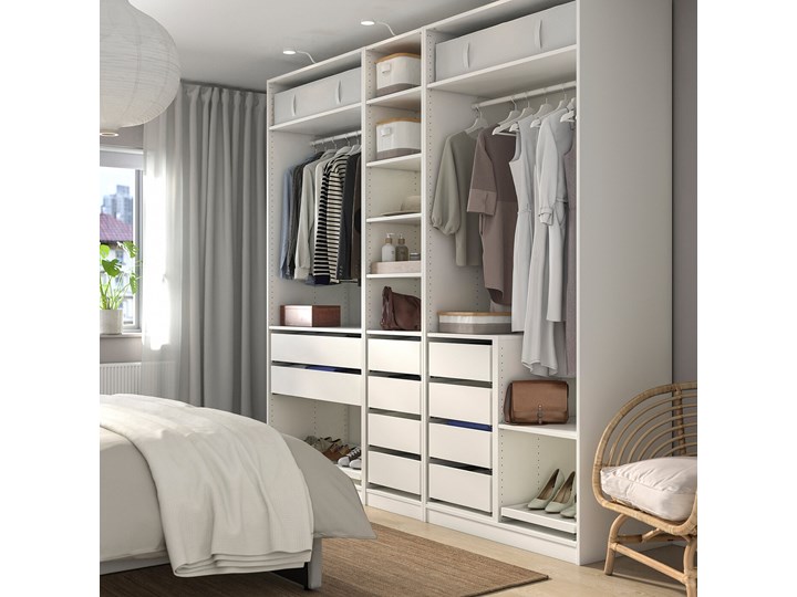 IKEA PAX Kombinacja szafy, biały, 250x58x236 cm Głębokość 58 cm Szerokość 250 cm Kategoria Szafy do garderoby