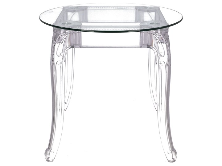 Okrągły stół transparentny ze szklanym blatem Ghost 80 Szkło Wysokość 74 cm Tworzywo sztuczne Pomieszczenie Stoły do jadalni
