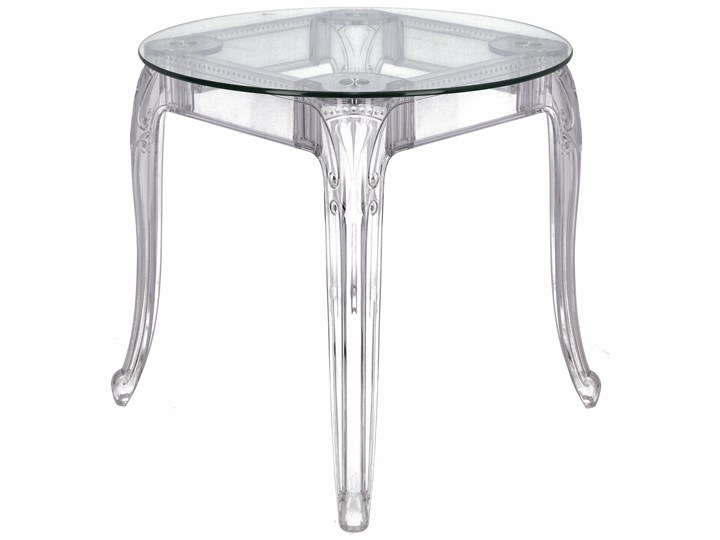 Okrągły stół transparentny ze szklanym blatem Ghost 80