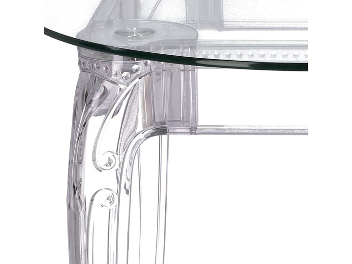 Okrągły stół transparentny ze szklanym blatem Ghost 80 Tworzywo sztuczne Pomieszczenie Stoły do jadalni Szkło Wysokość 74 cm Długość po rozłożeniu
